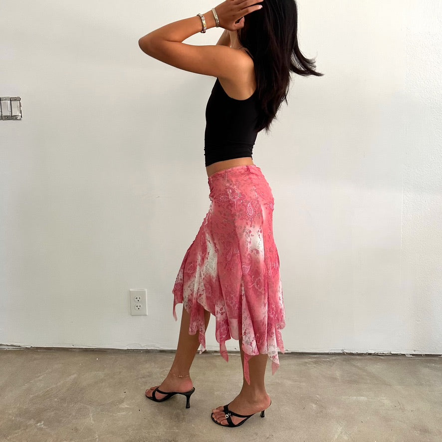 Carrie Skirt in Pink Paisley