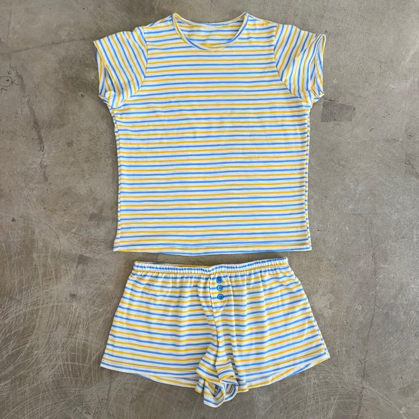 Kira Top - Blue/Yellow Stripe