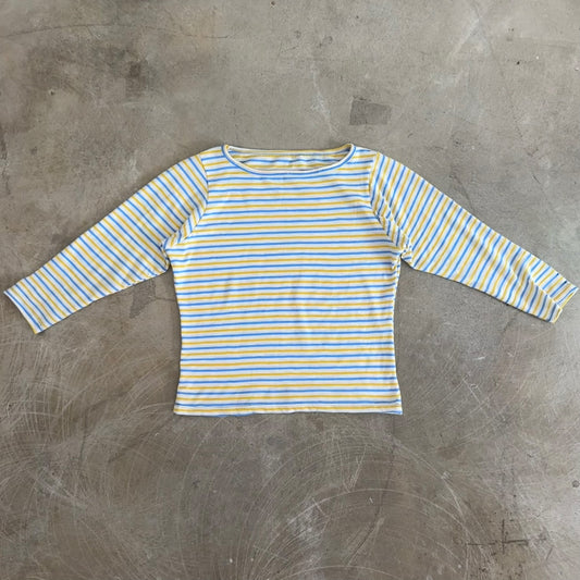 Olivia Top - Blue/Yellow Stripe