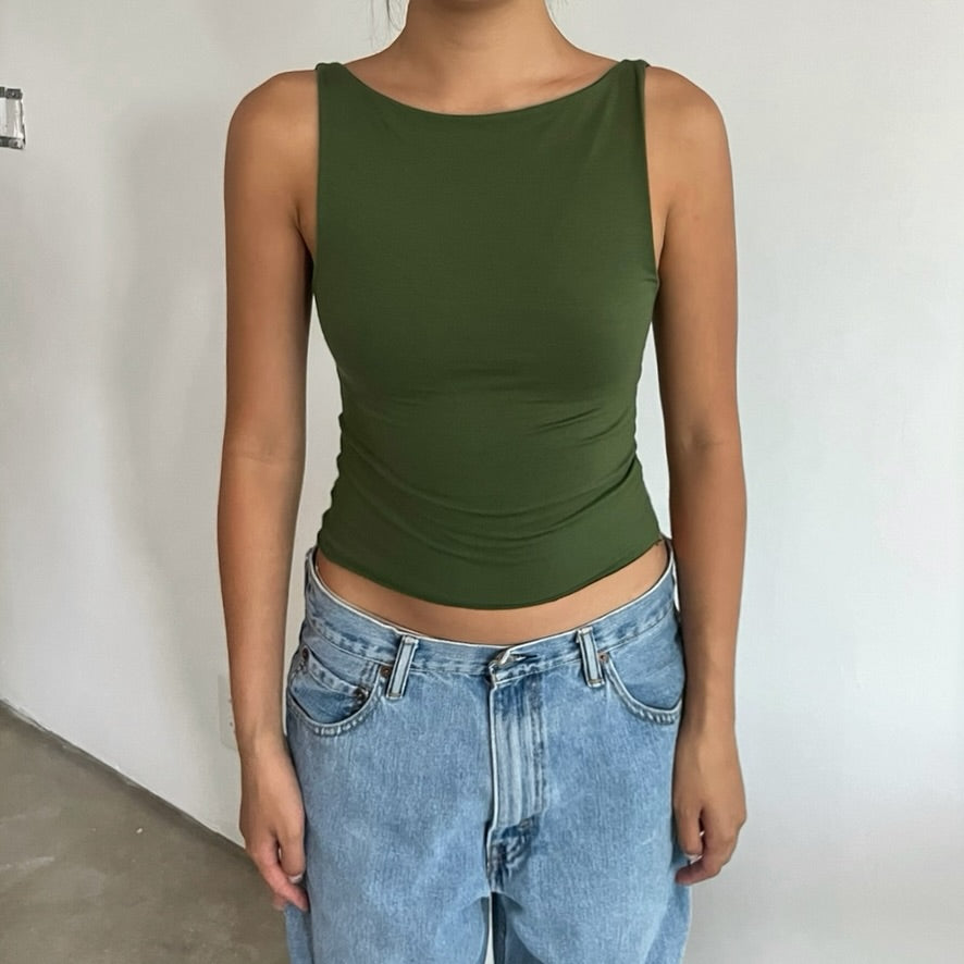 Sarah Top in Olive