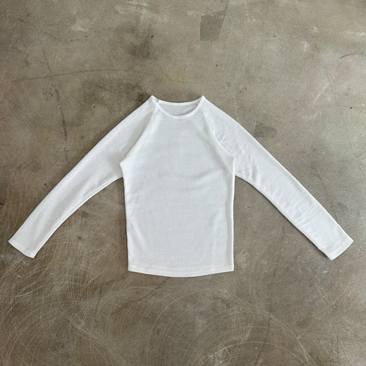 Zoe Long Sleeve - White Waffle