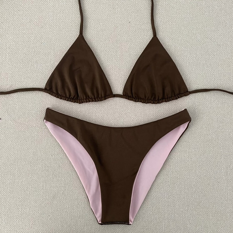 Bikini Set - Brown/Pink