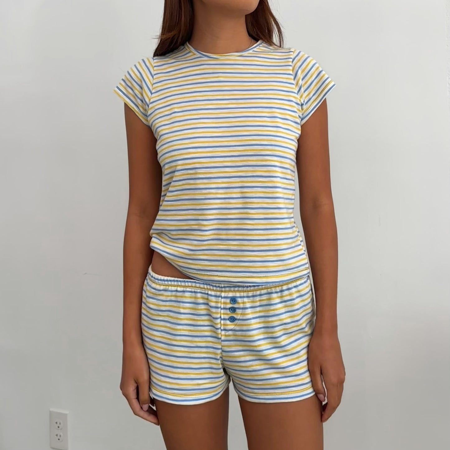 Kira Top - Blue/Yellow Stripe