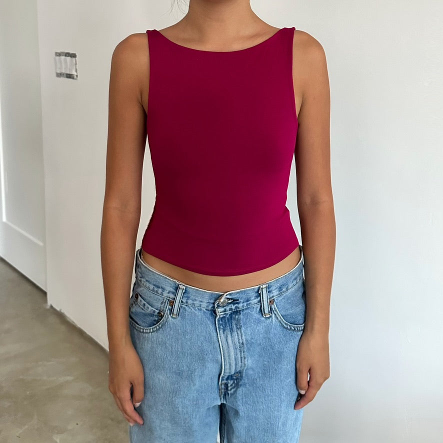 Sarah Top in Magenta