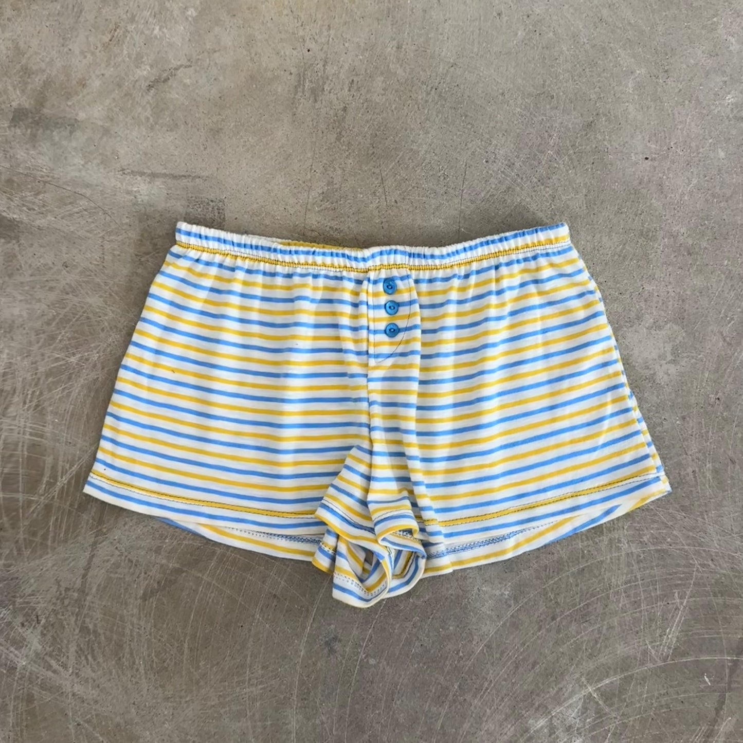 Hannah Shorts - Blue/Yellow Stripe