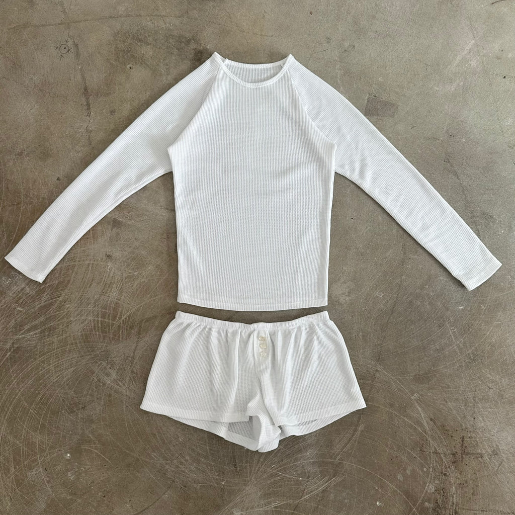 Hannah Shorts - White Waffle