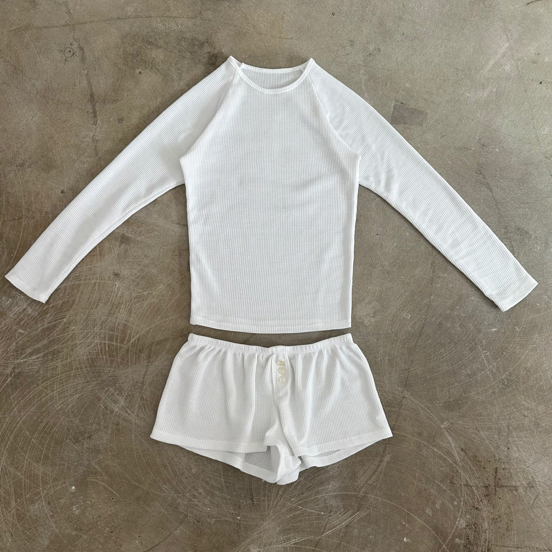 Hannah Shorts - White Waffle